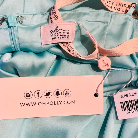 NWT Oh Polly Midi open side wrap Dress Size 10 polyester and elastane blend - Picture 10 of 13